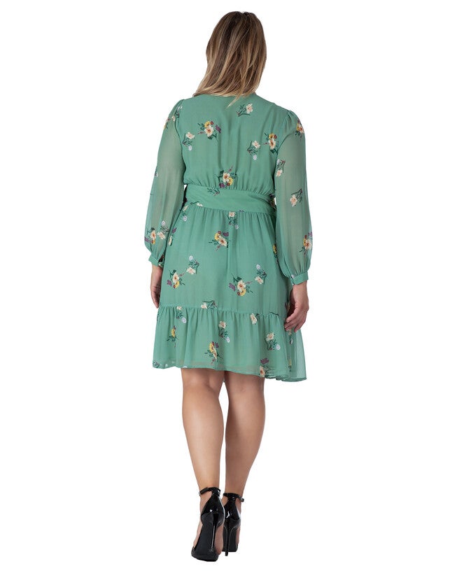 Preslee Women's Floral Print Wrap Mini Dress, , alternate image number 5
