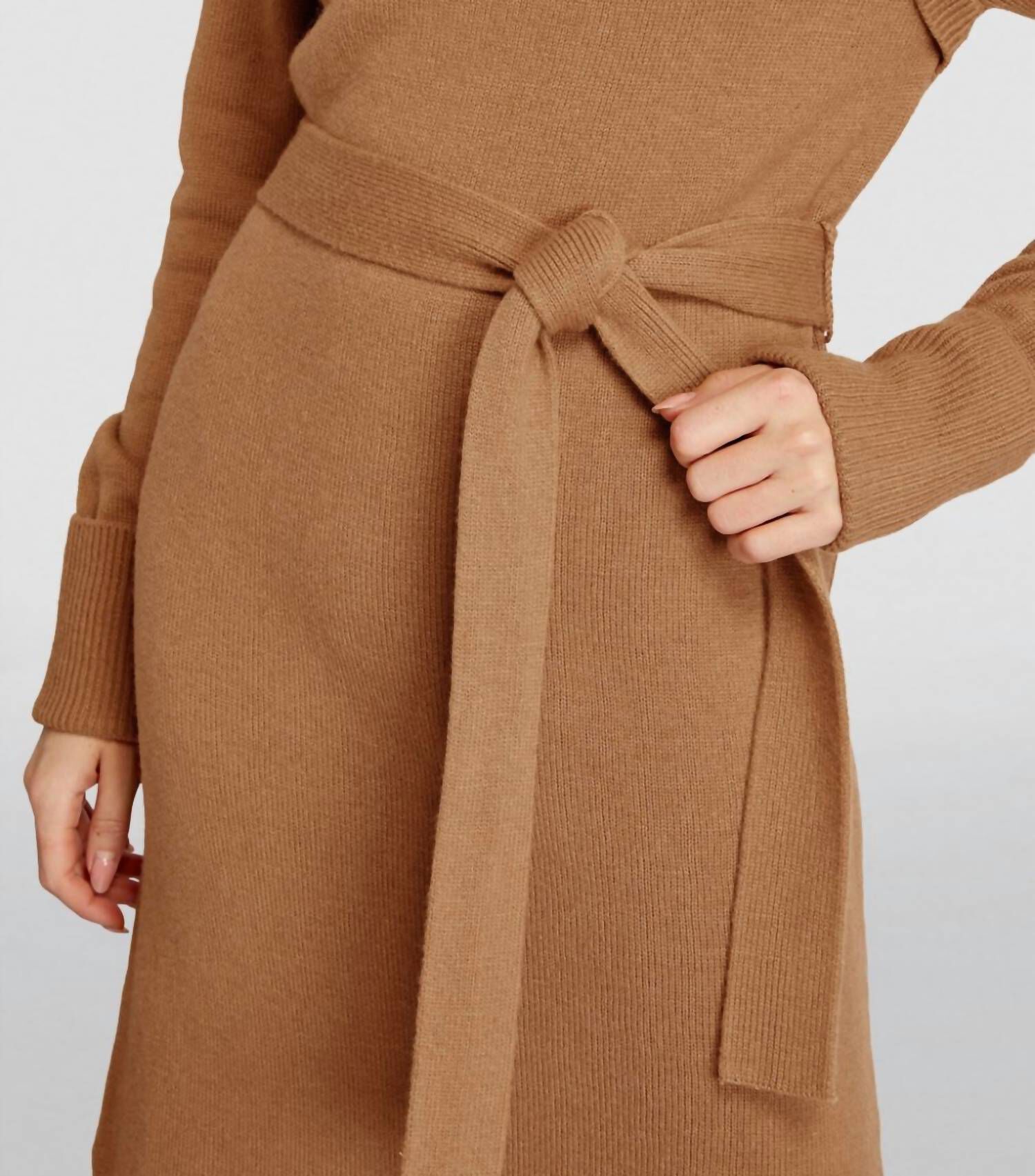 CHERISE CUTOUT SWEATER MIDI DRESS IN TOFFEE, , alternate image number 7