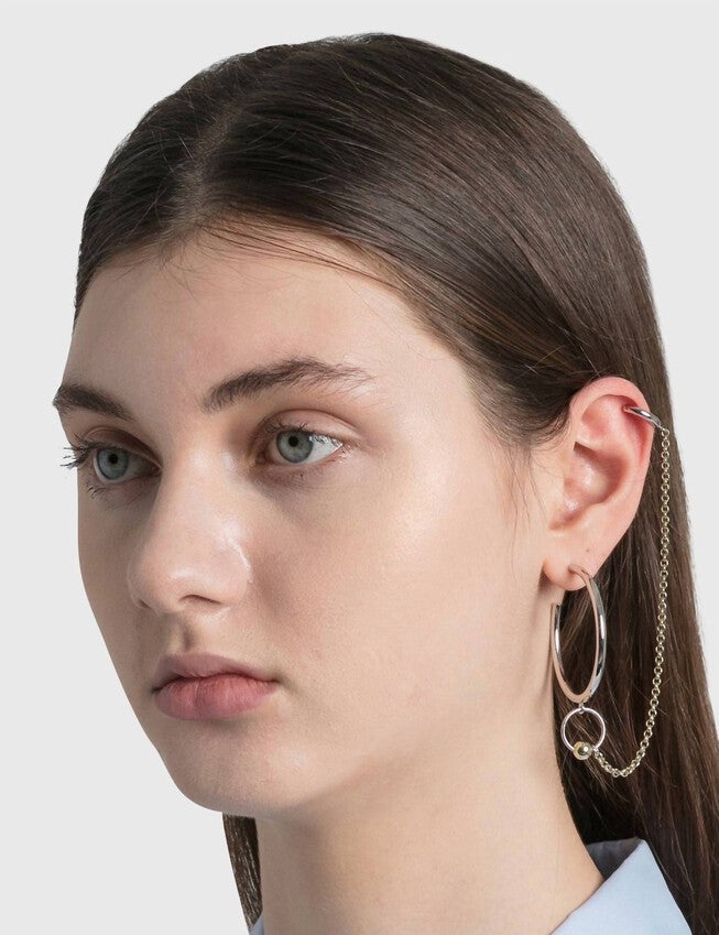 NICKY EARRING WITH EAR CUFF IN SILVER/PALE GOLD, , alternate image number 3
