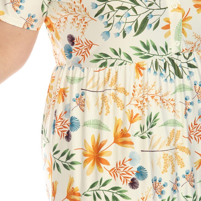 White Mark  Floral Short Sleeve Knee Length Dress, White / White, alternate image number 3