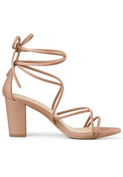 Strappy Lace Up Chunky Heeled Heels Sandals