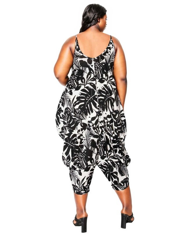 KIANA SPAGHETTI STRAP POCKET JUMPSUIT, Black White / Black, alternate image number 2