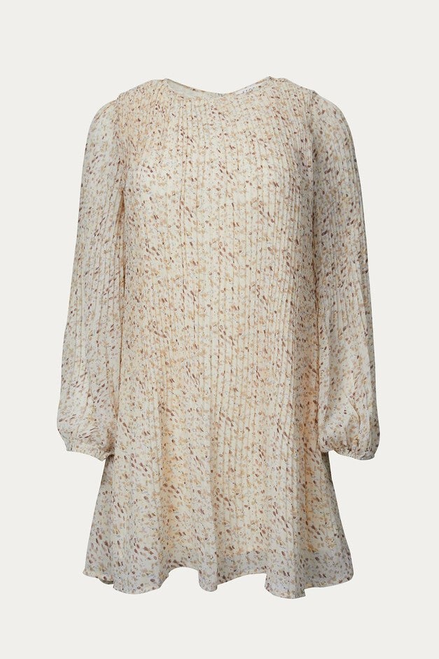 FLORAL-PRINT CHIFFON TUNIC MINI DRESS IN CREAM FLORAL, Cream Floral / Beige, hi-res image number 0