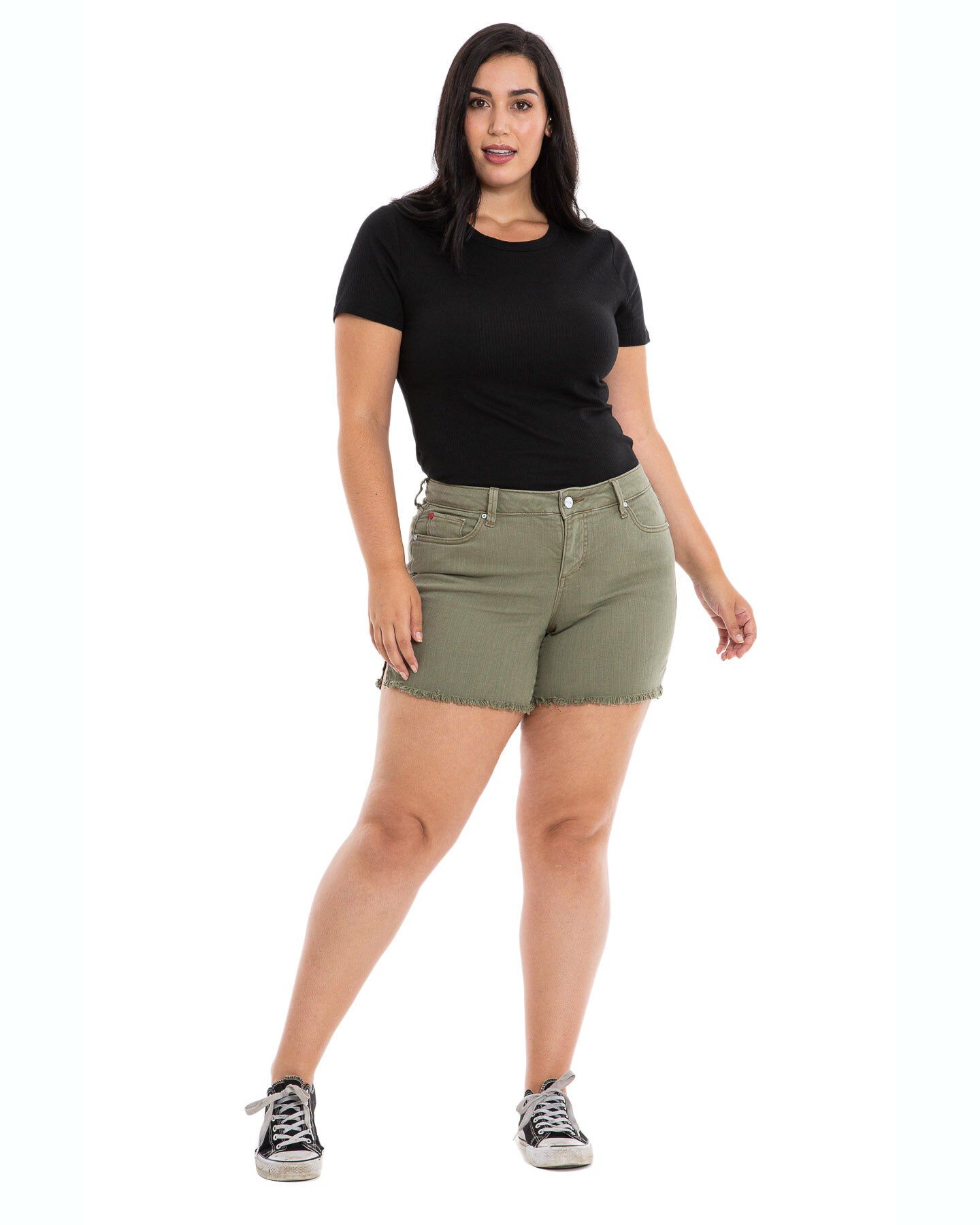Side Vent Shorts, GABI / Olive Green, hi-res image number 0