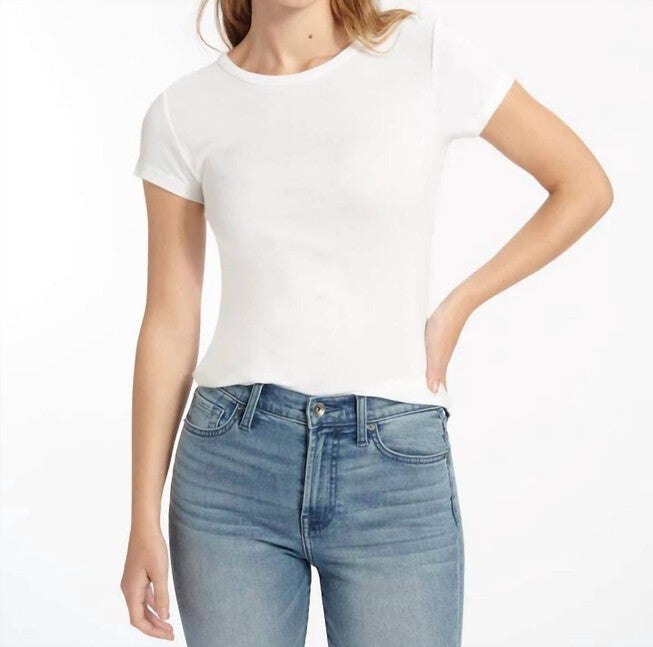 ABBIE CREWNECK TEE IN WHITE, White / White, hi-res image number null