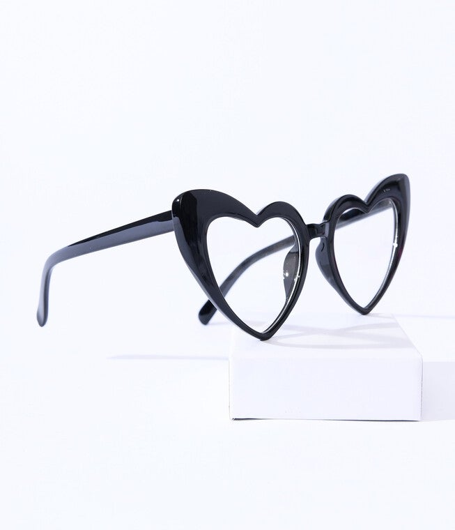 Unique Vintage Black Heart Glasses, , alternate image number null