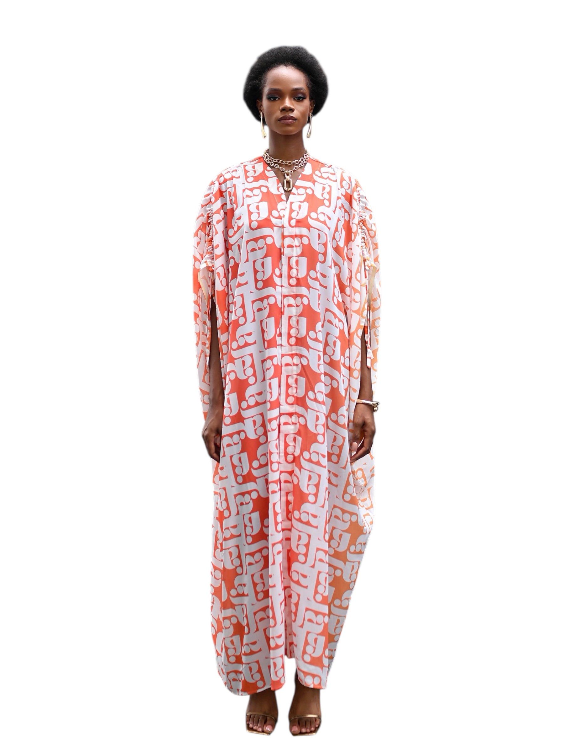 Mila Gradient Caftan, Orange / Orange, alternate image number 2
