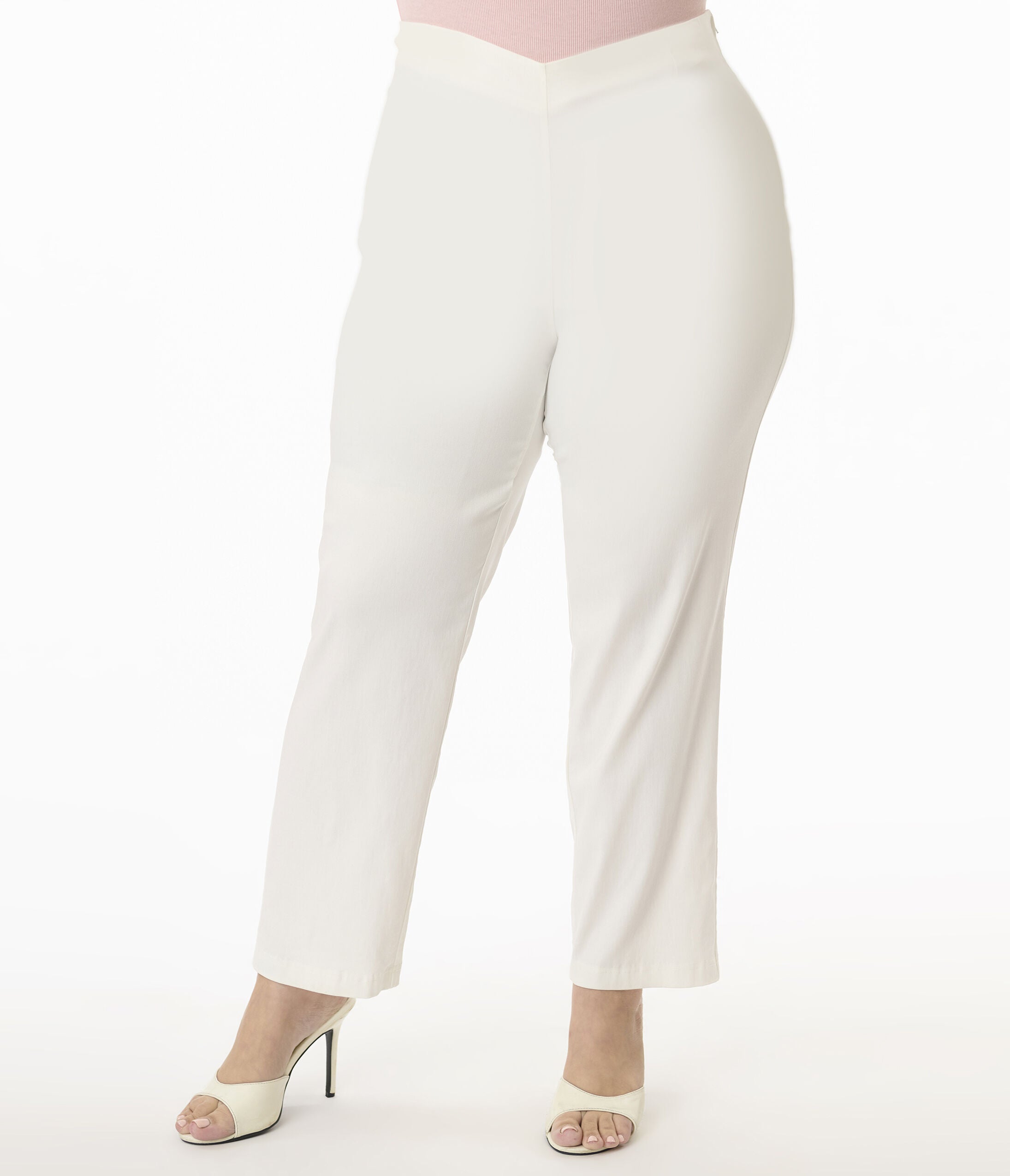 Unique Vintage Plus Size 1960s White Cigarette Pants, White / White, alternate image number 1