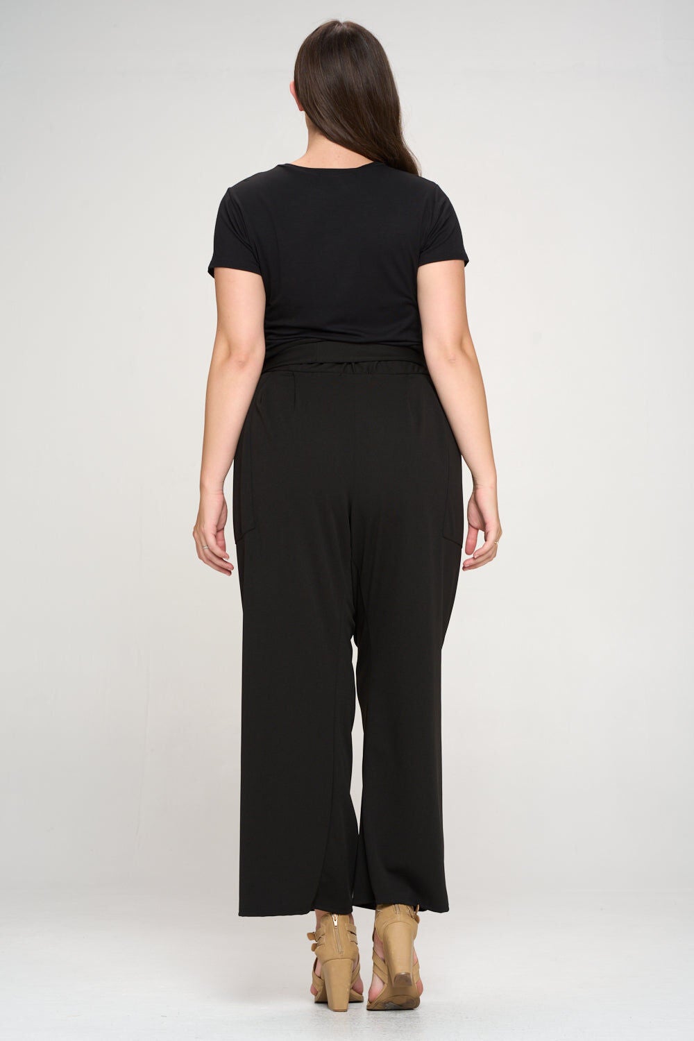 KATHLEEN PAPERBAG PANTS, Black / Black, alternate image number 1