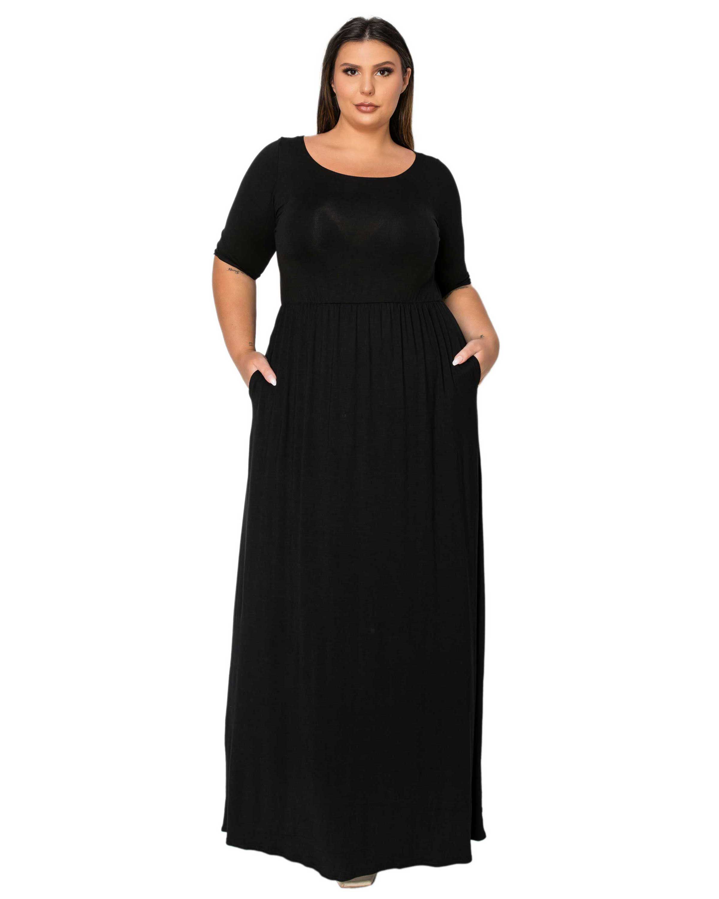 Eva Pocket Maxi Dress, Black / Black, hi-res image number 0
