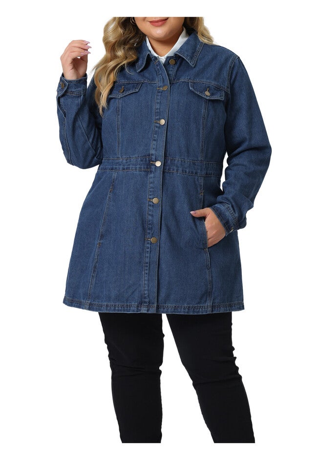 BUTTON JEAN DENIM JACKET, Blue / Chambray Denim Medium, alternate image number 1