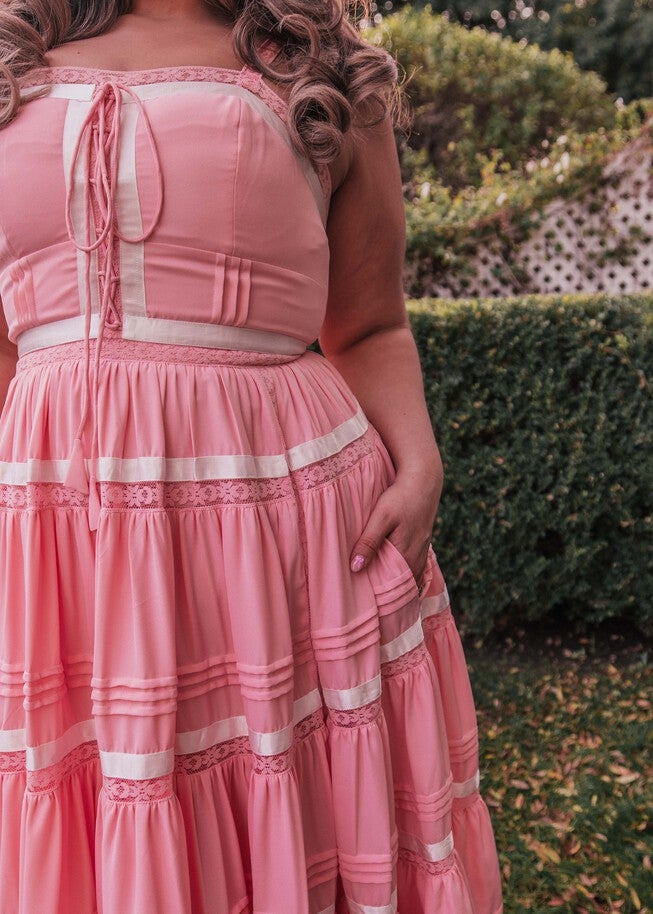 Delores Dress, Pink / Pink, alternate image number null