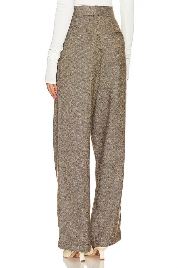 Wick Double Pleat Trouser In Brown Tweed, , alternate image number null