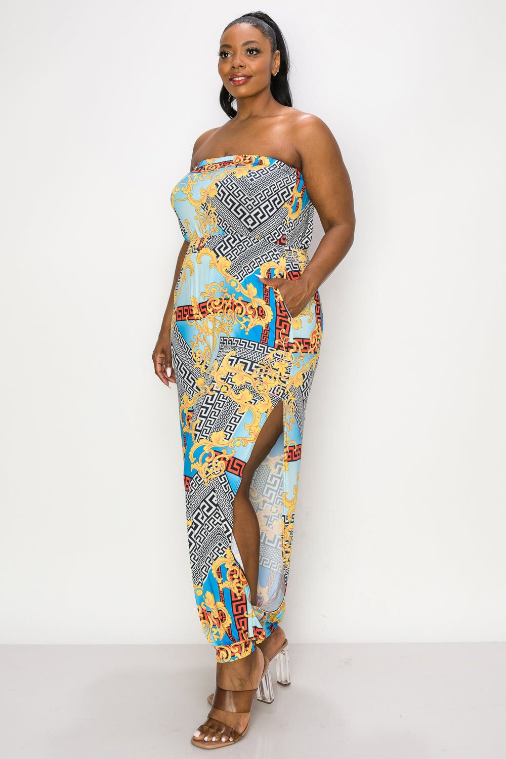 LILLIAN SLEEVELESS JUMPSUIT, Blue Royalty / Light Blue, alternate image number 1