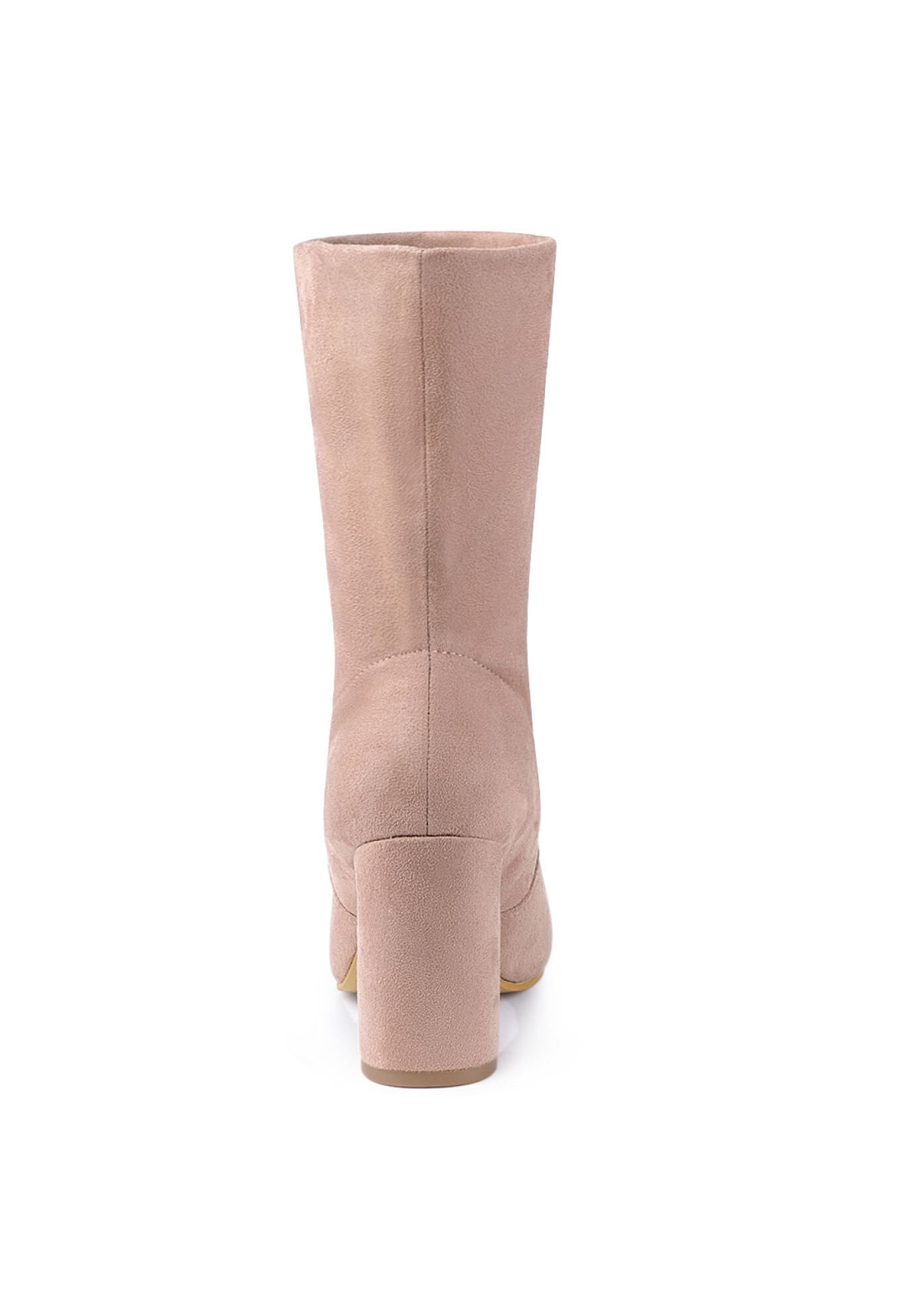 BLOCK HEEL FOLDABLE STRETCH ANKLE BOOTS, Dust Pink / Pink, alternate image number 3