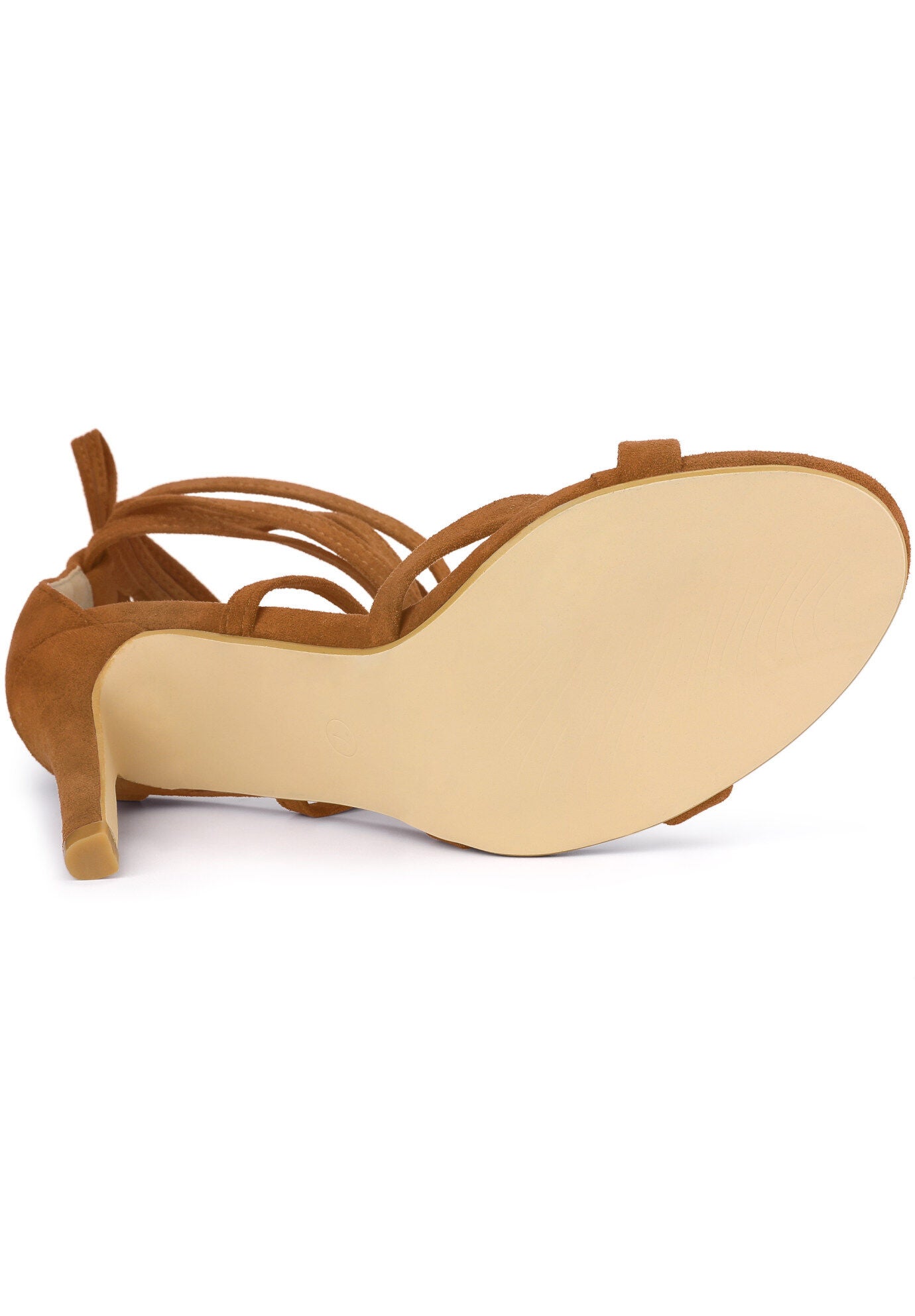 Lace Up Heels Stiletto High Heel Sandals, Brown / Brown, alternate image number 2