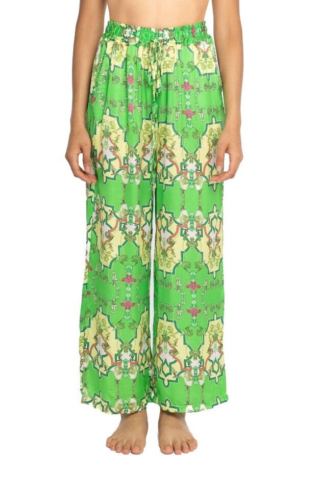 BOLD RAYON PULL-ON PANT IN ROYAL GREEN, Royal Green / Kelly Green, hi-res image number 0