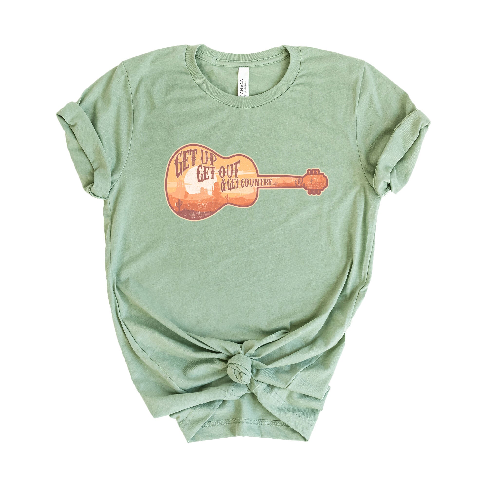 Get Up Get Out Get Country Short Sleeve Graphic Tee, Sage / Sage Green, hi-res image number 0