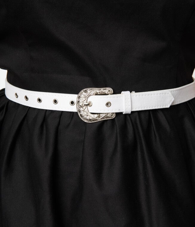 Unique Vintage Plus Size Black & White Star Cut Out Dress, Black  White / Black, alternate image number 4