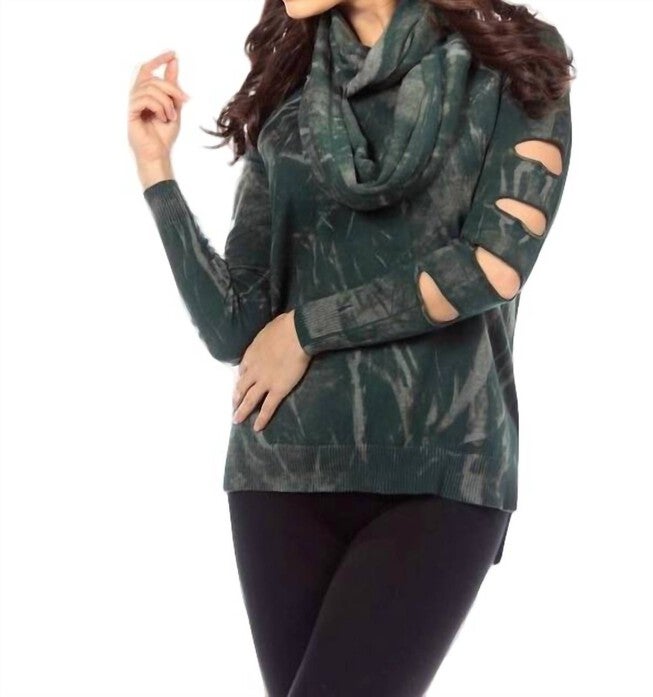 BLEACHED INFINITY SCARF IN HUNTER, Hunter / Hunter Green, hi-res image number 0