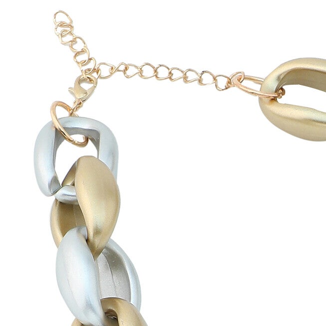 SOHI Women's Link Chain Necklace, Silver / Silver, alternate image number null