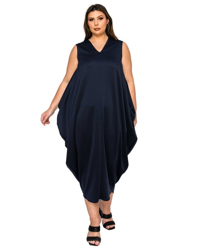 Clover Sleeveless Bubble Hem Dress, Navy / Navy, hi-res image number 0