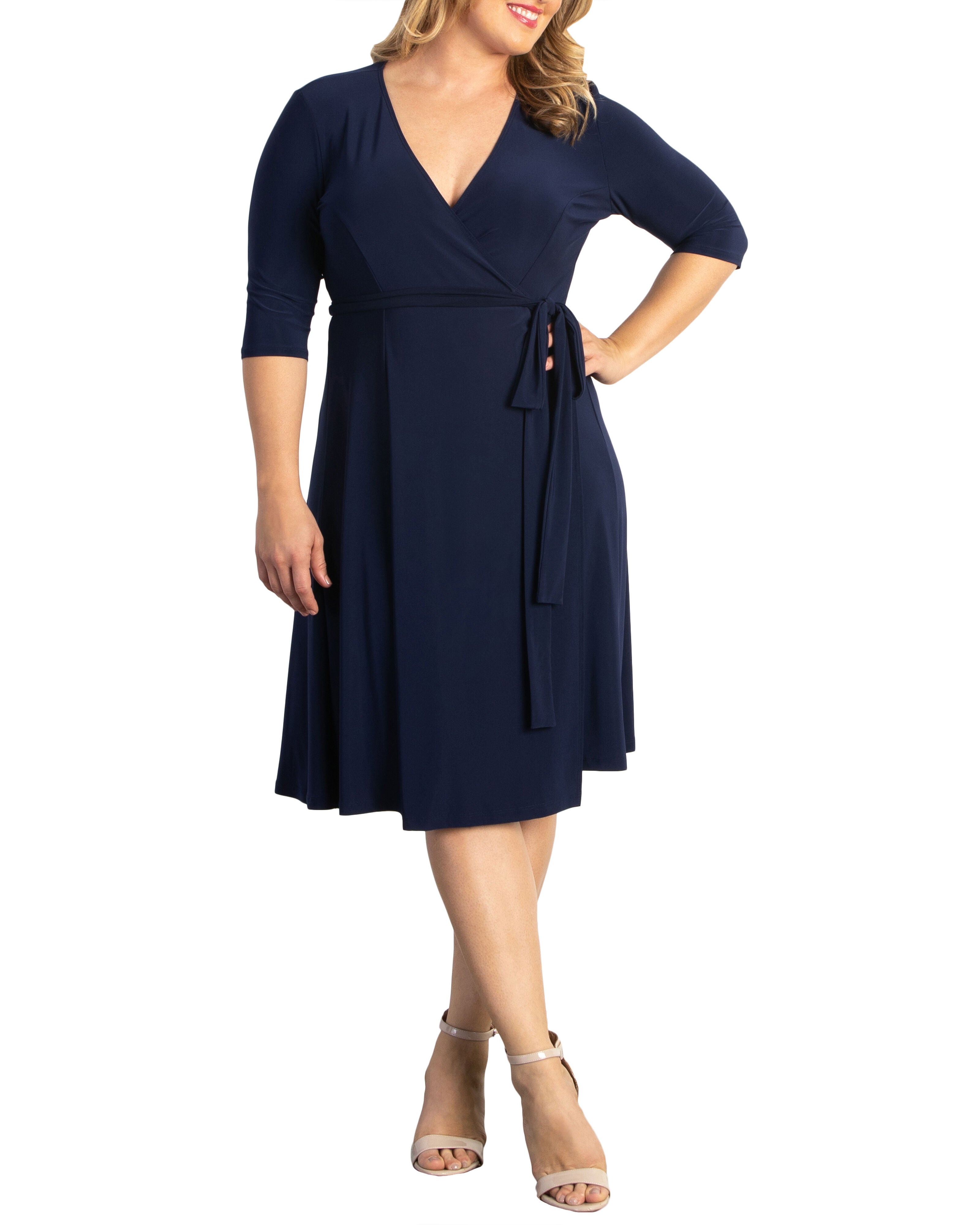 Essential Wrap Dress, NOUVEAU NAVY / Navy, hi-res image number 0