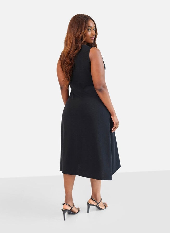 COLLETTE BUTTON DOWN A LINE MIDI DRESS | Dia & Co COLLETTE BUTTON DOWN A LINE MIDI DRESS | Dia & Co