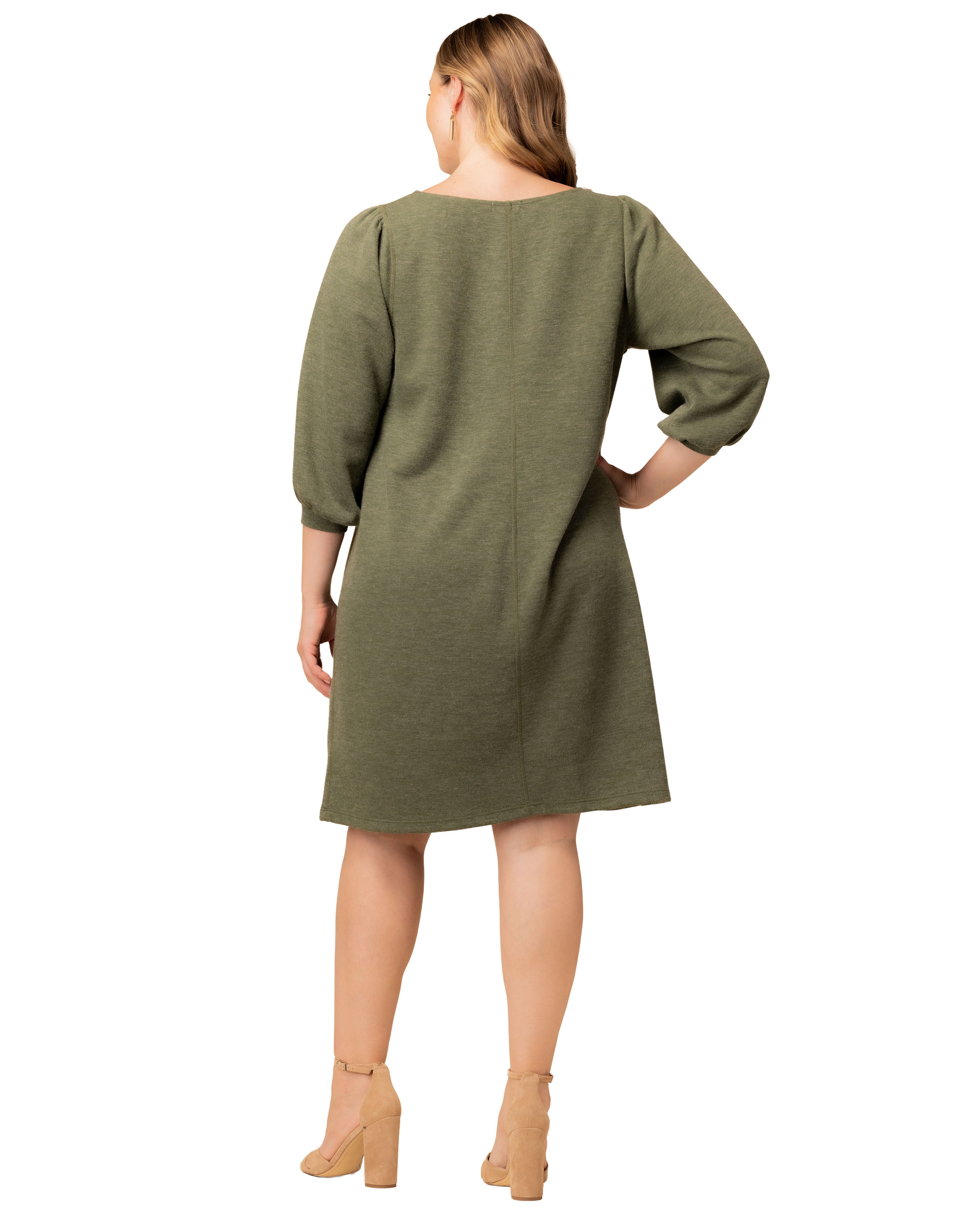 Madison Sweater Knit Shift Dress, FOREST GREEN / Forest Green, alternate image number 1