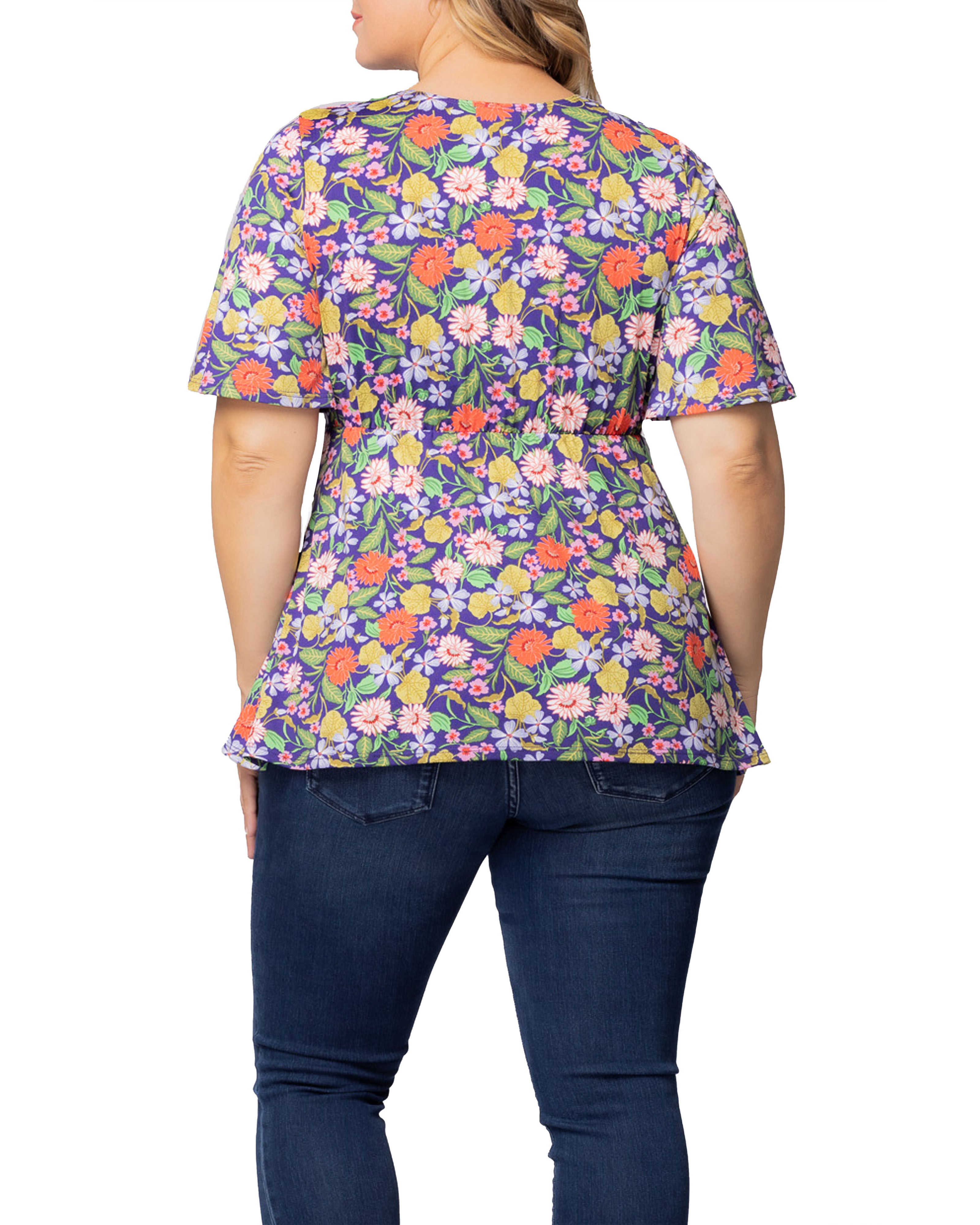 Abby Twist Front Top, VIBRANT GARDEN PRINT / Purple, alternate image number 1