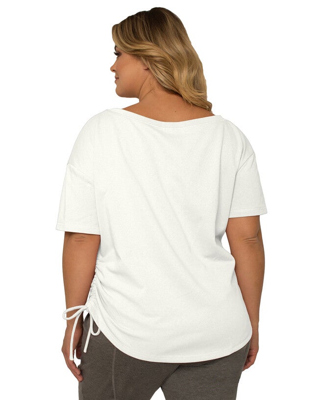 Nola Plus Size Boat Neck French Terry Ruched Tee, , alternate image number 6