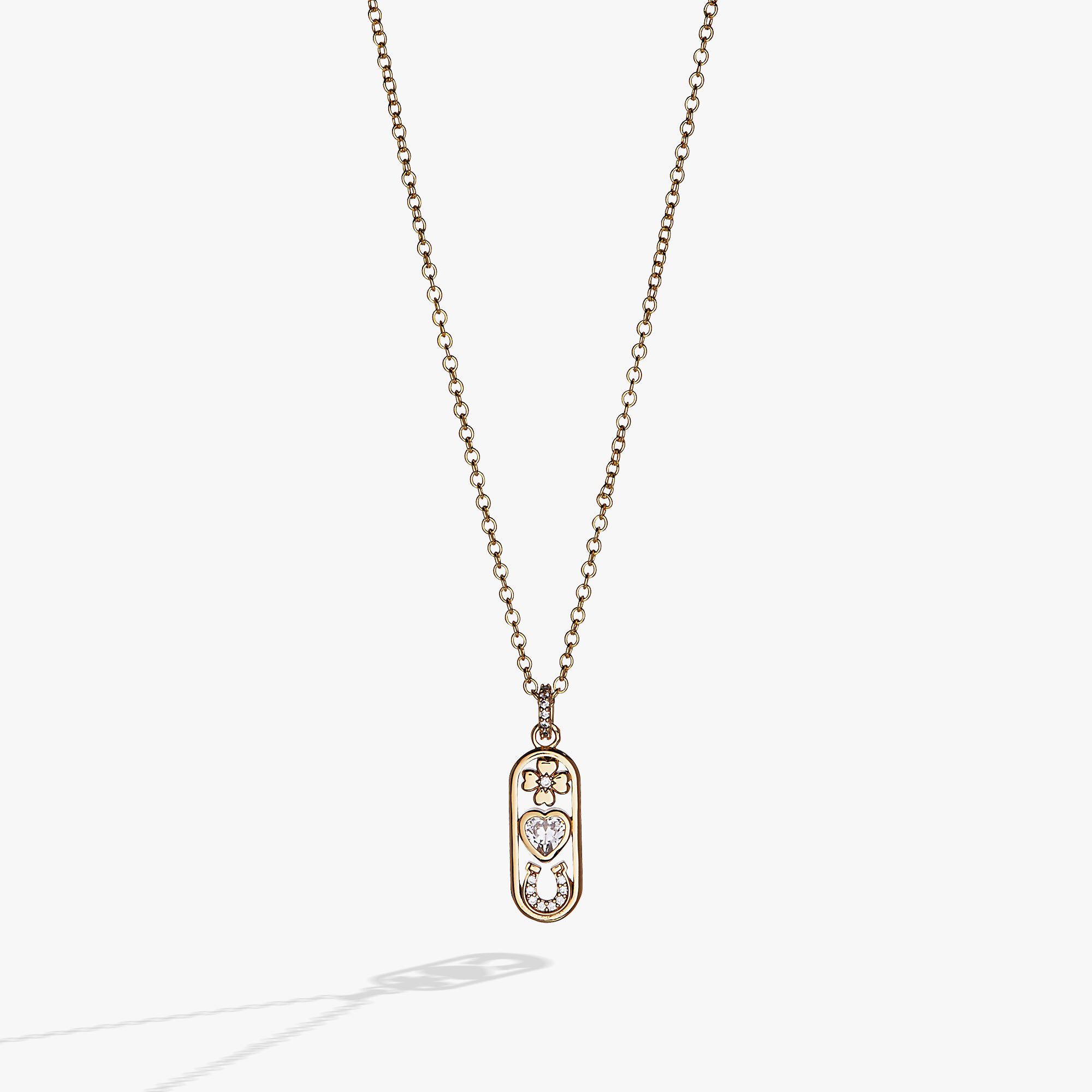 Love and Luck Pendant Necklace, Gold / Gold, alternate image number 1