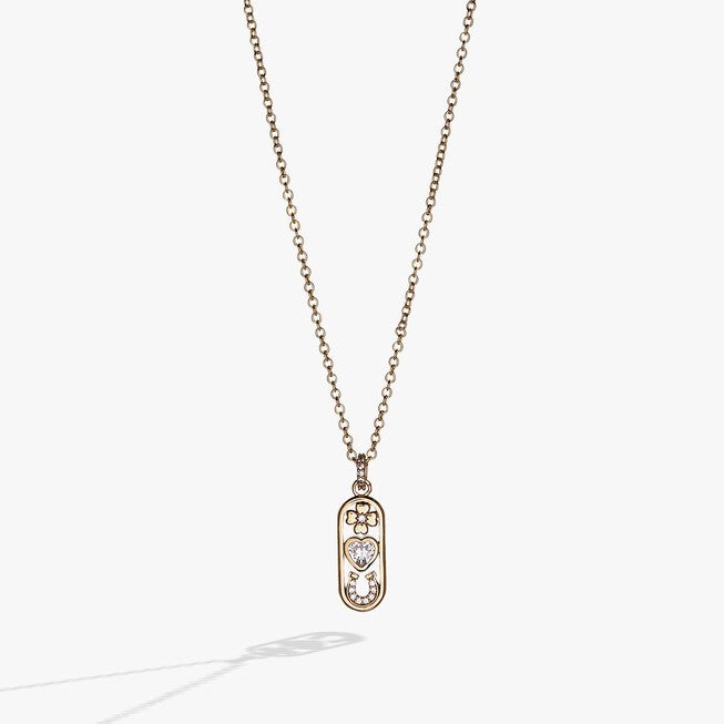 Love and Luck Pendant Necklace, Gold / Gold, alternate image number 1