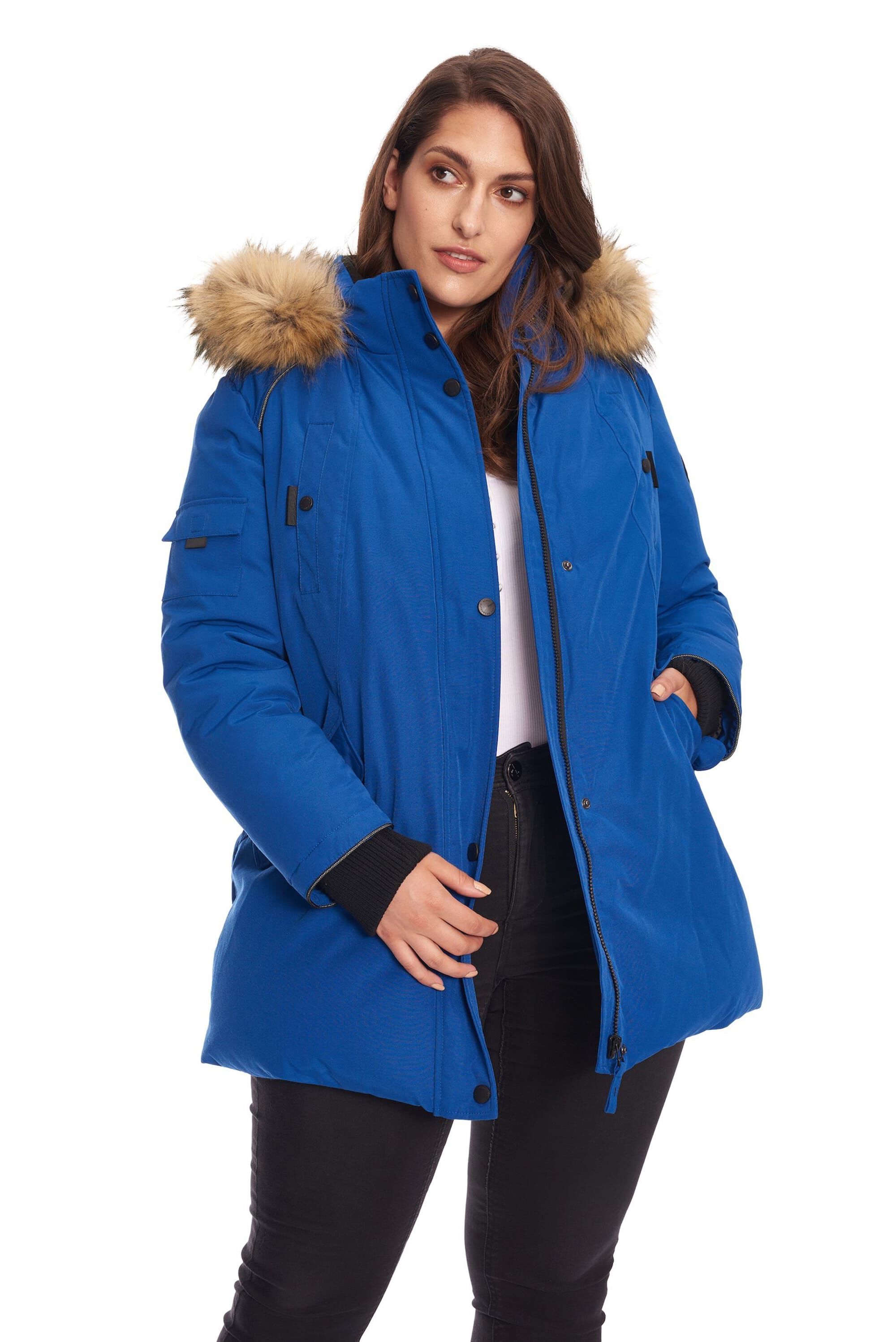 GLACIER | Vegan Down Recycled Parka Winter Jacket, Cobalt / Cobalt, hi-res image number 0