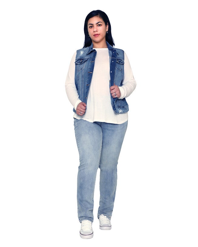 Denim Vest - Rowan, ROWAN / Medium Wash, hi-res image number 0