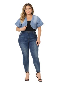SHORT CROP DENIM JACKET SHRUG