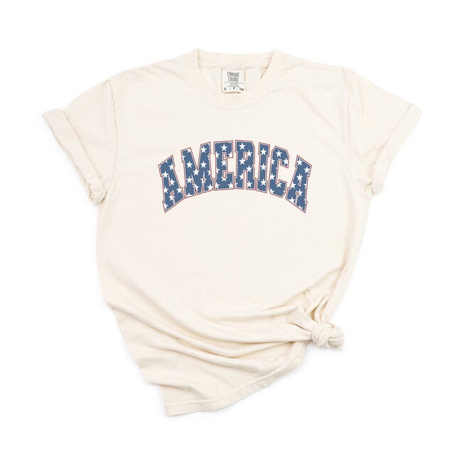 Retro America Stars Garment Dyed Tee, Ivory / Ivory, hi-res image number 0