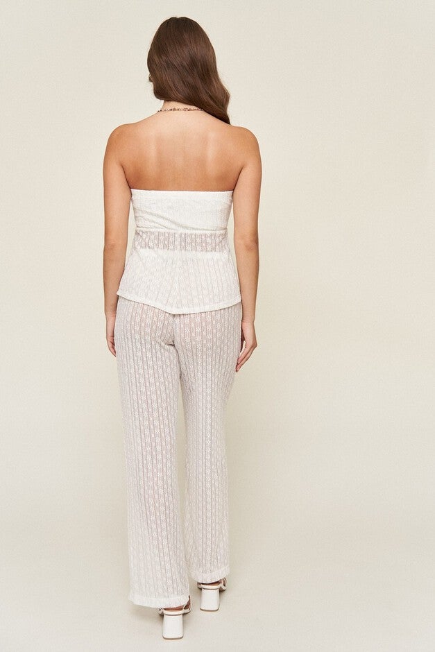 Elaine Lace Bandeau Top, White / White, alternate image number 4