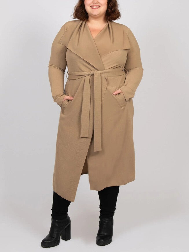 Evelyn Lux Soft Knit Long Cardigan, Beige / Beige, alternate image number null
