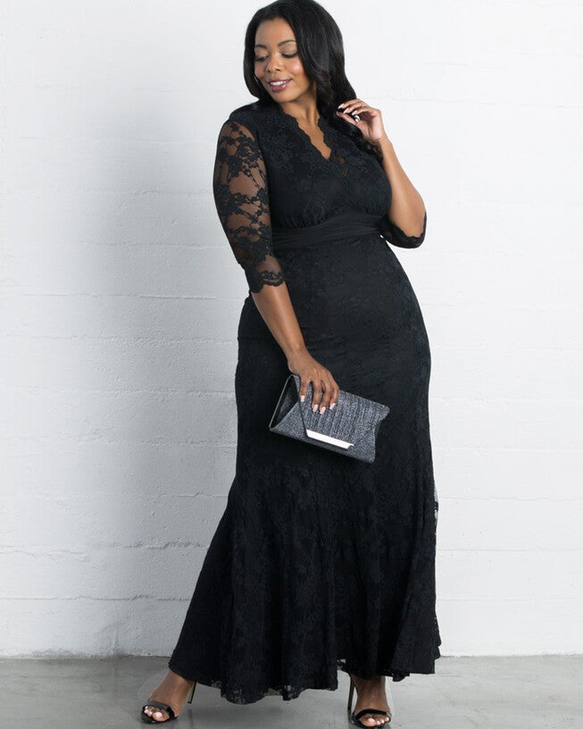 Screen Siren Lace Evening Gown, ONYX / Black, alternate image number 3