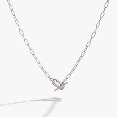 Crystal Pave Toggle Necklace
