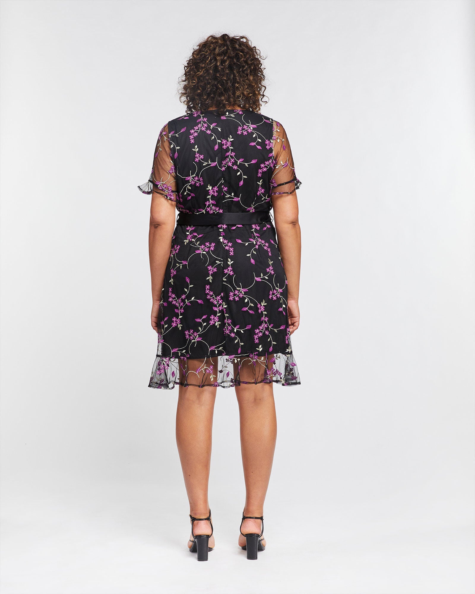 Lucy Mesh Dress, Print / Black, alternate image number 3