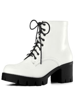 PLATFORM CHUNKY HEEL COMBAT BOOTS