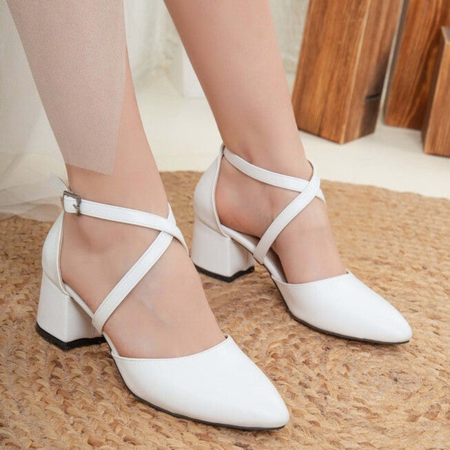 DOLLY - WHITE WEDDING LOW HEELS, WHITE / White, alternate image number 3
