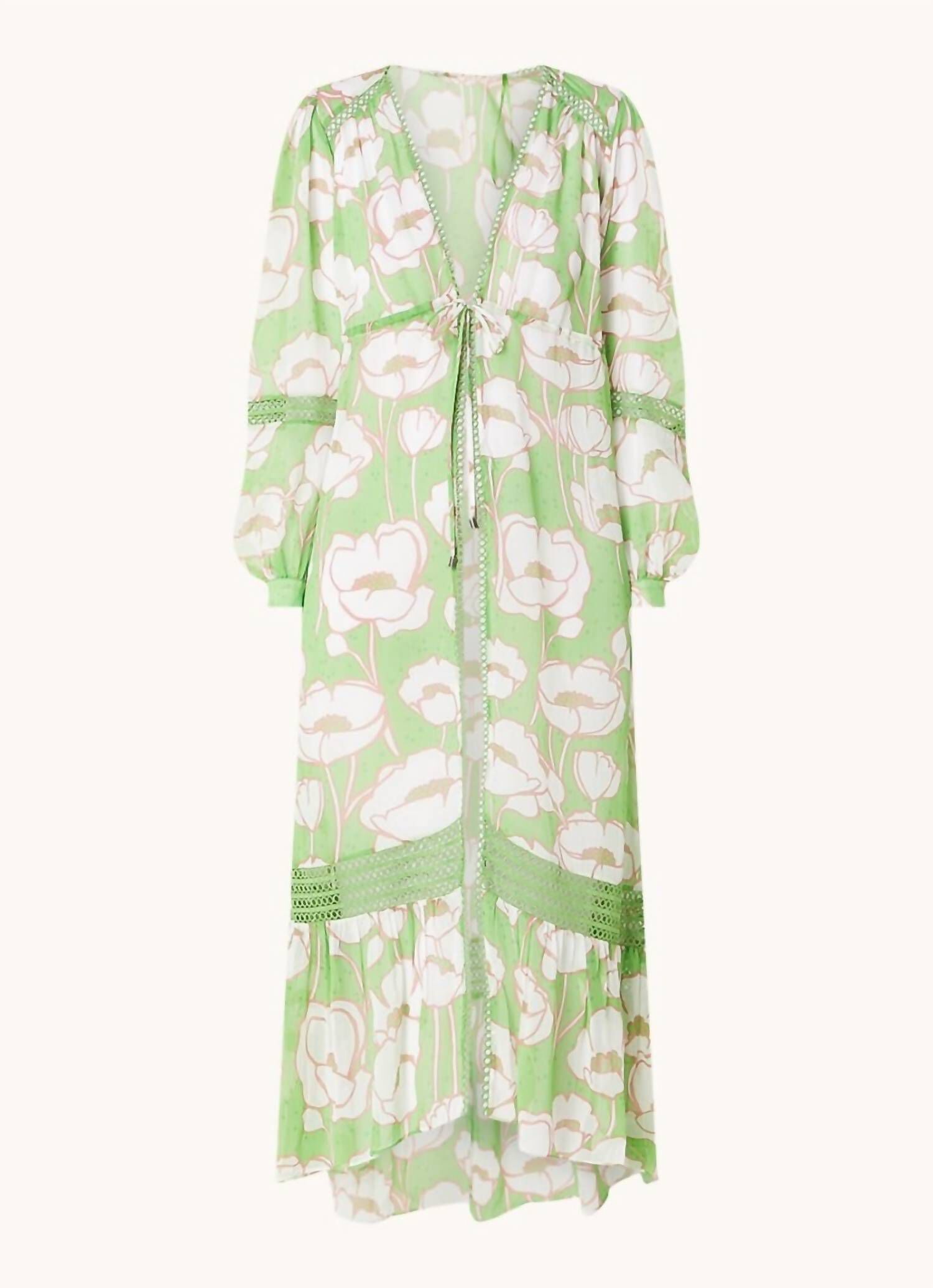 ELISIA FLORAL MAXI COVER UP IN GREEN, , alternate image number 5