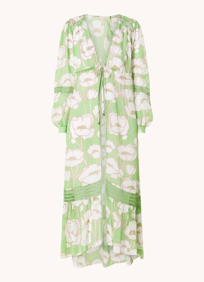 ELISIA FLORAL MAXI COVER UP IN GREEN, , alternate image number 5