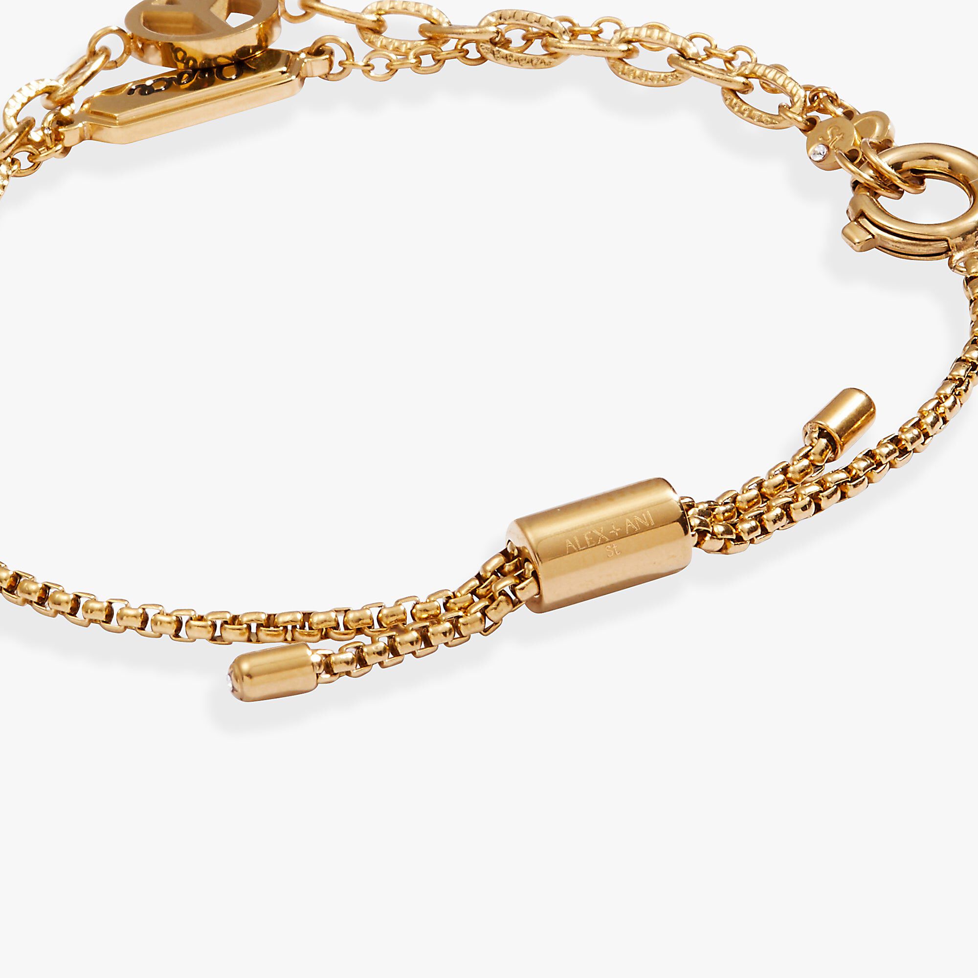 Peace Stranded Bracelet Set, Gold / Gold, alternate image number 2