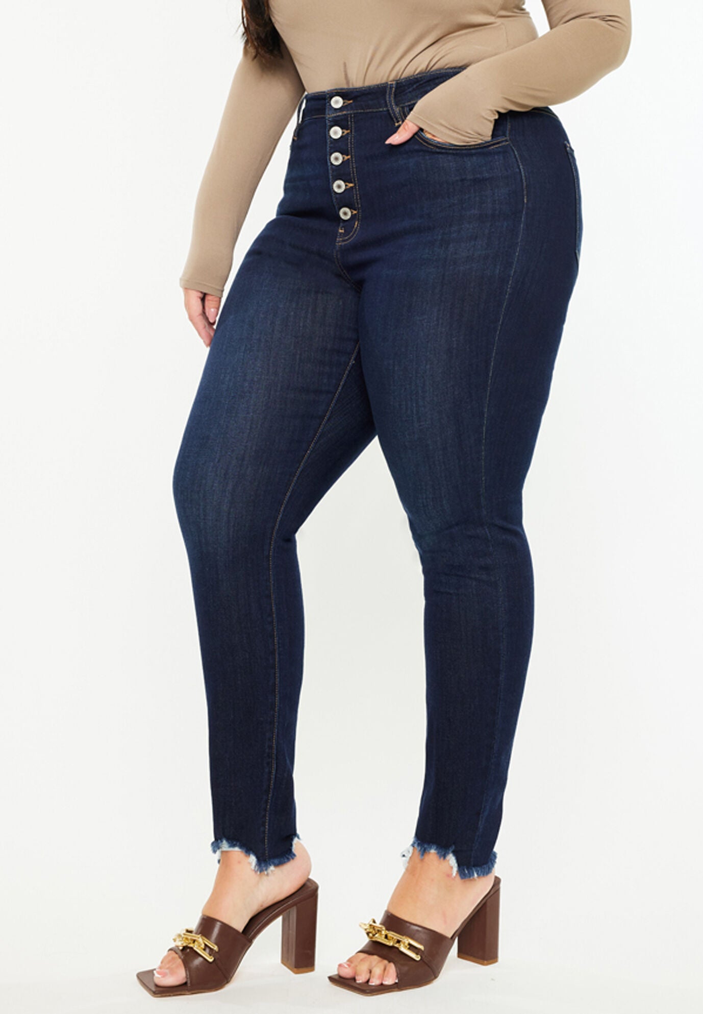 Martha High Rise Super Skinny (Plus Size), Dark Wash / Dark Wash, alternate image number 3