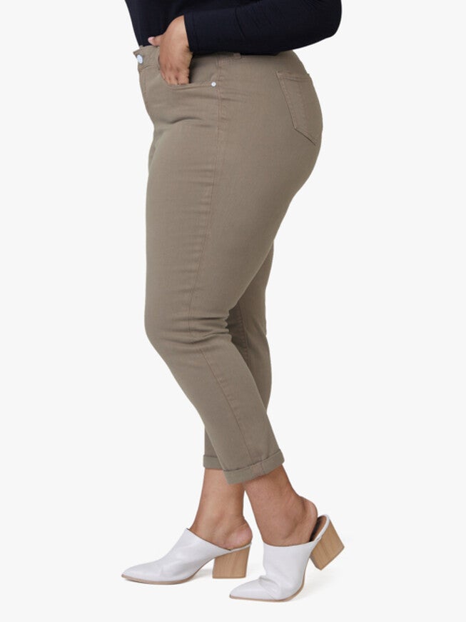 Leah High Rise Boyfriend, DARK OLIVE / Olive Green, alternate image number null