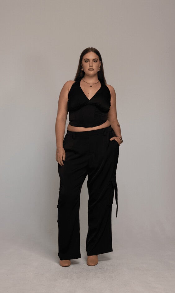 Briana Corset Top, Black / Black, alternate image number 3